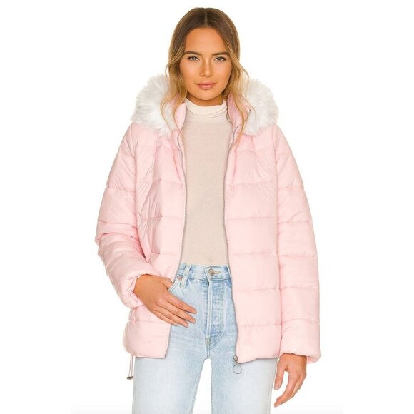 Show Me Your Mumu Snowbird Puffer Jacket Frosty Pink Womens Size Large - Picture 1 of 12